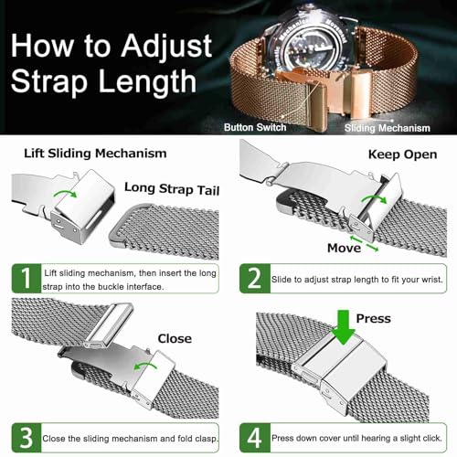 Thumbnail 4 de WOCCI 20mm Correa Reloj de Malla Metal ⌚