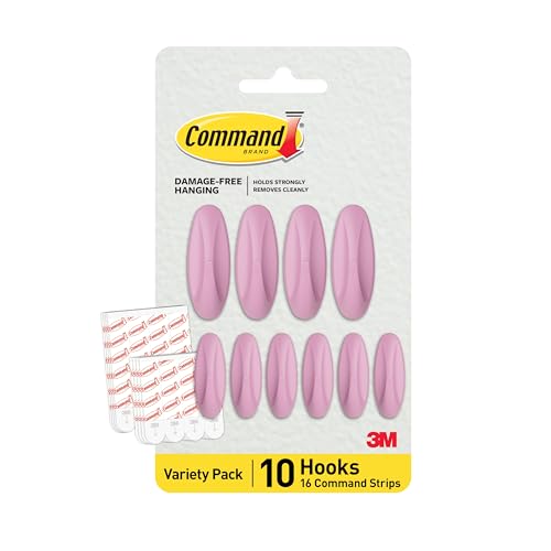 Command Ganchos Adhesivos Color Lila 10 ganchos