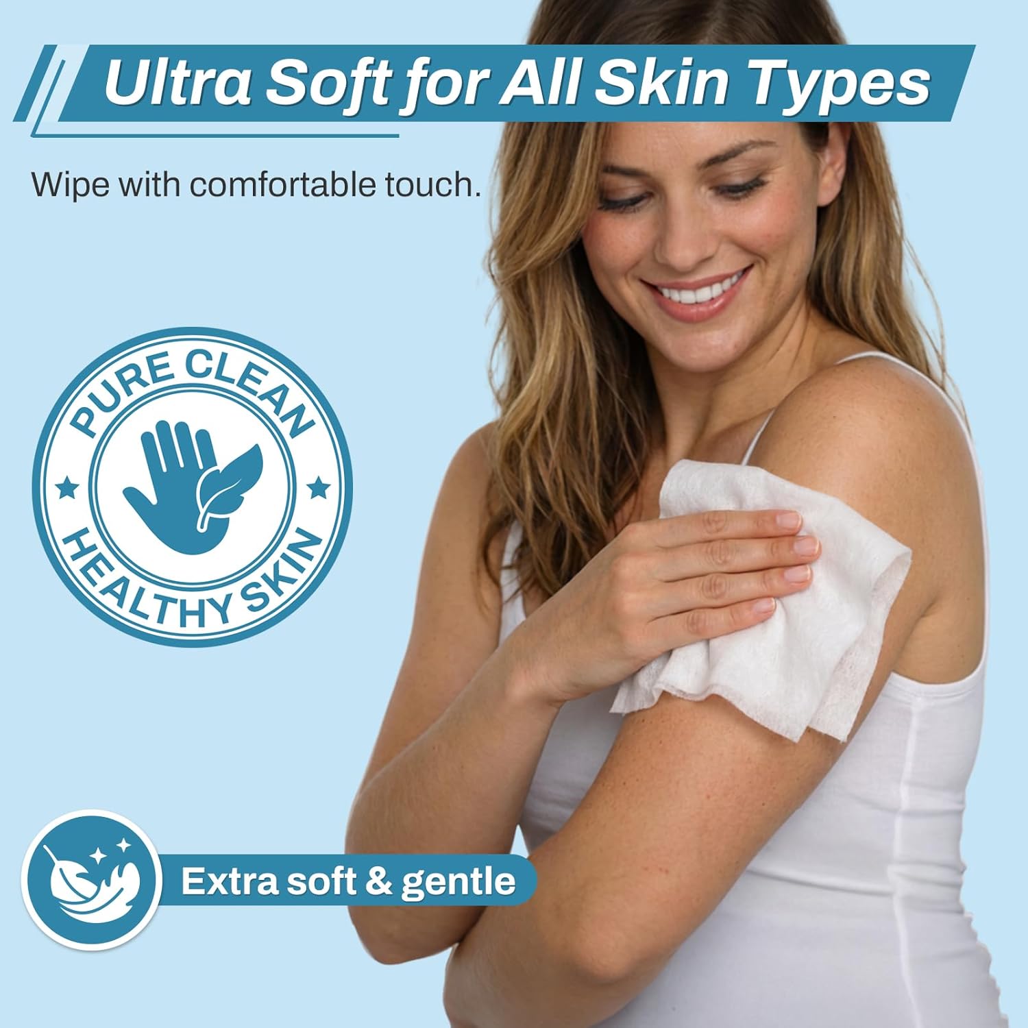 Detalle de Vitamin E Aloe 8"x12" Adult Bath Wipes 720 🧻