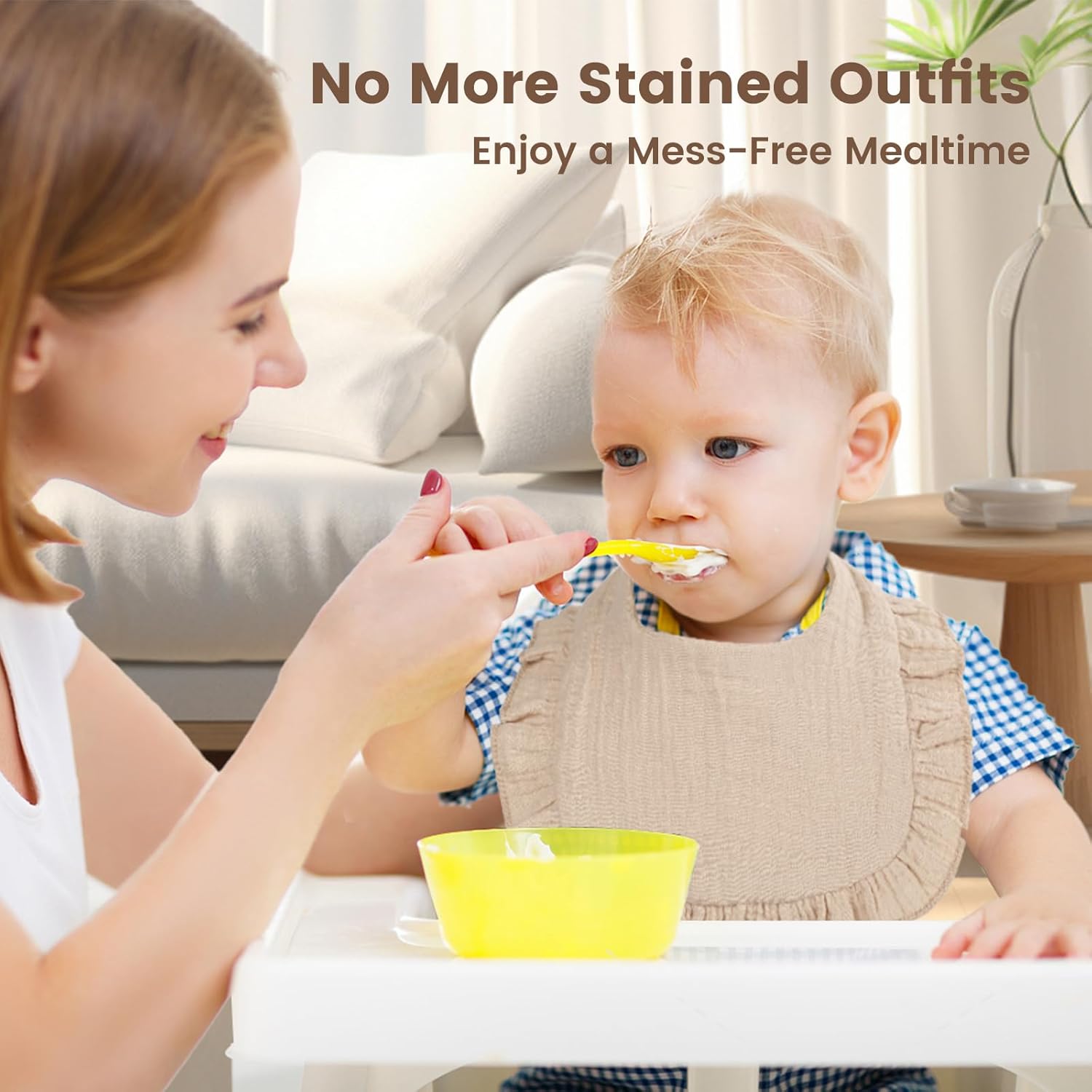 Detalle de Oiomniv Baby Bibs: 6-Pack Muslin Cotton Bandana Dribble Bibs for Newborns and Toddlers