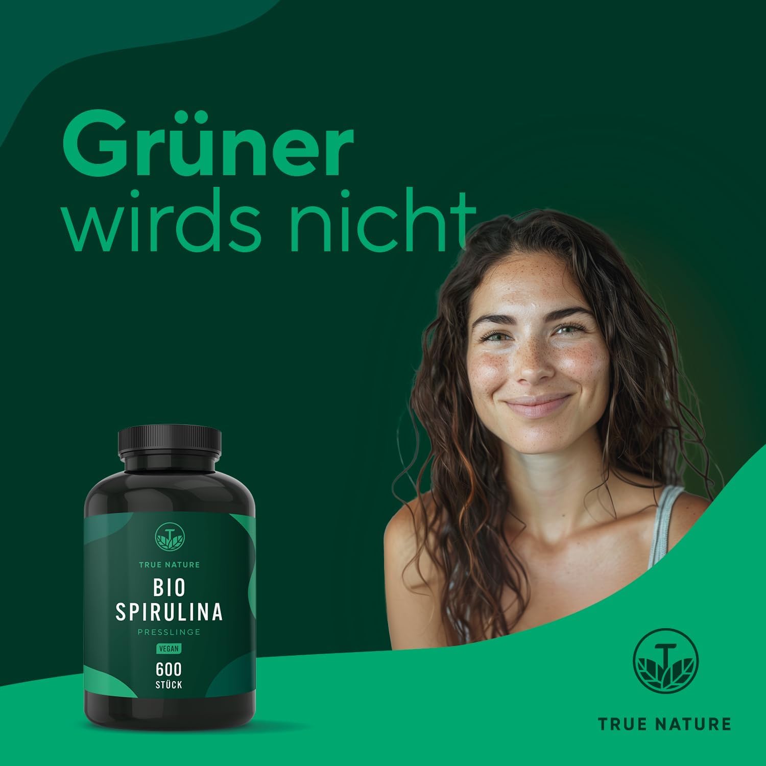 Detalle 2 de Bio Spirulina Presslinge – 600 Tabletten (500 mg) hochdosiert, vegan, TRUE NATURE®