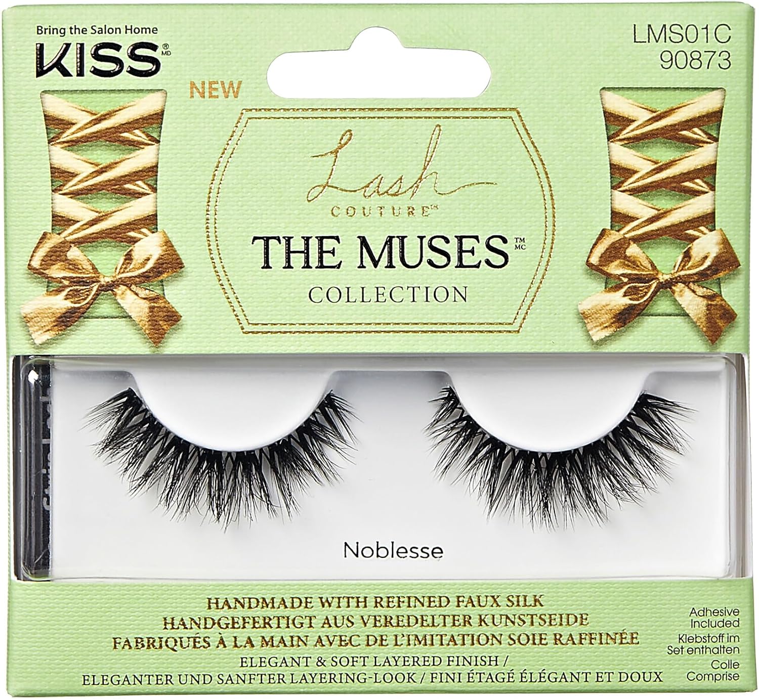 Detalle de KISS Lash Couture Muses Kollektion Lash 01 lösögonfransar, svarta och återanvändbara