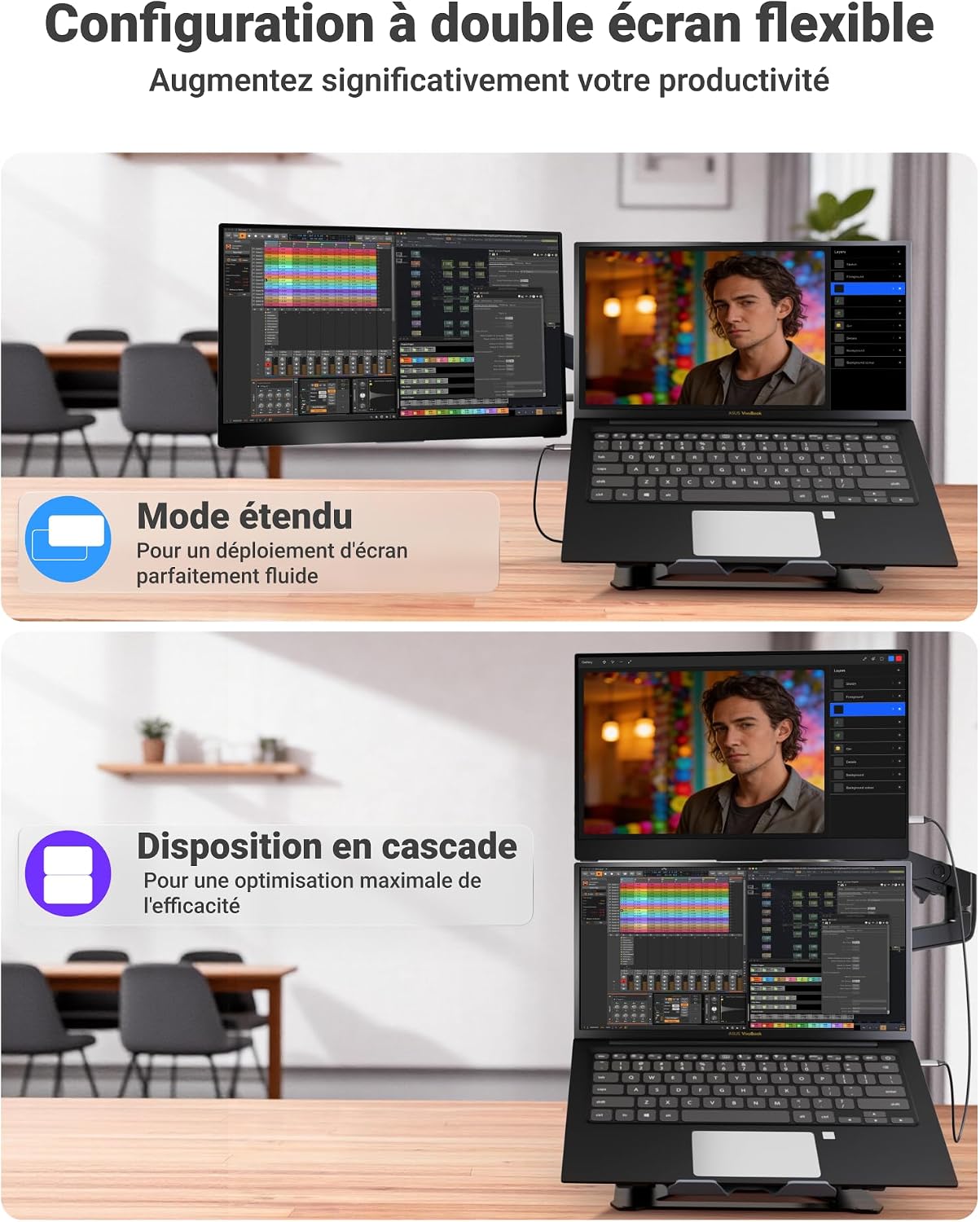Thumbnail 4 de Ingnok tragbarer Monitor 15,6 Zoll (FHD, IPS) mit Ständer – Zweitbildschirm per USB‑C & HDMI
