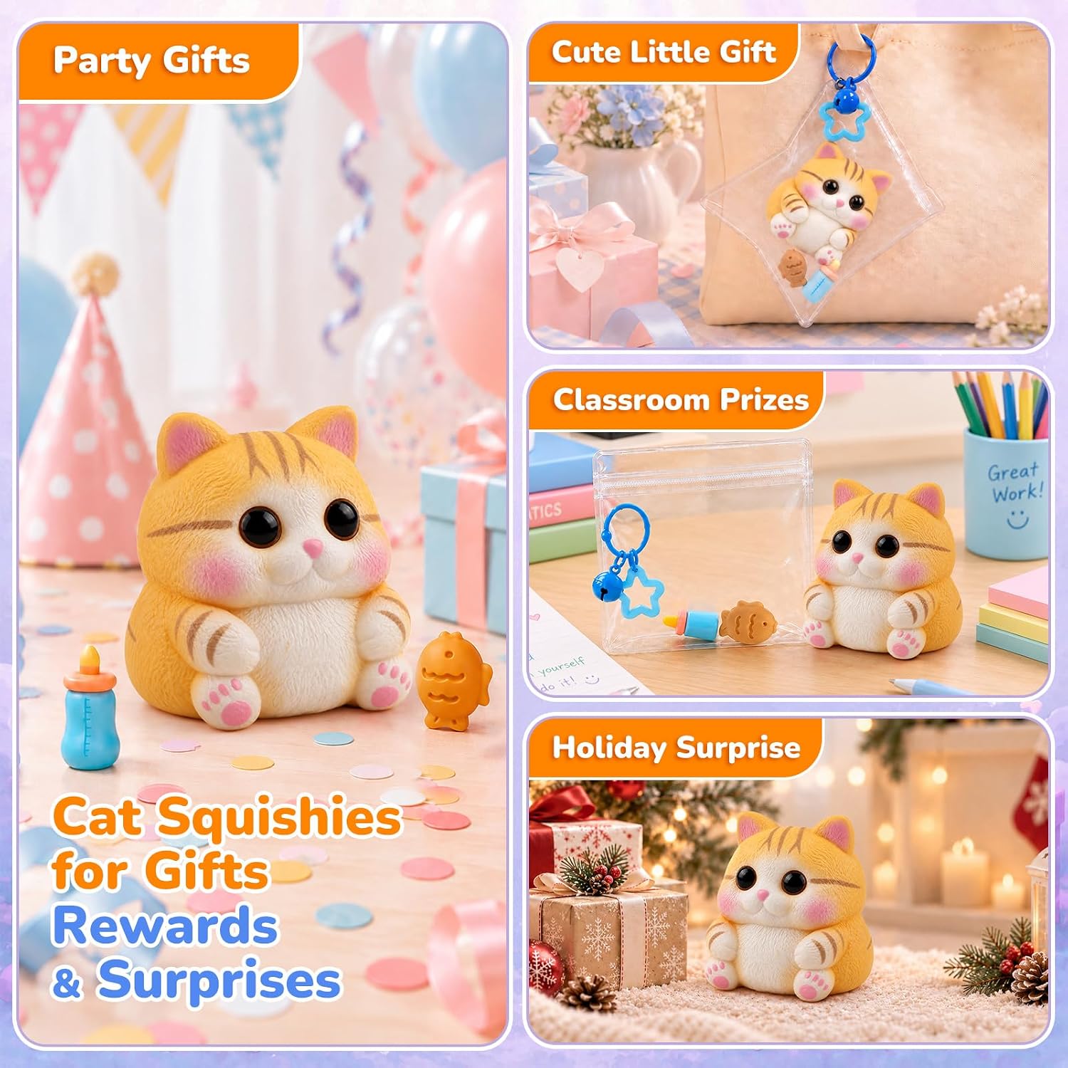 Detalle 1 de Reenovan TS002 Cat Squishy Toy, Soft TPR Sensory Fidget