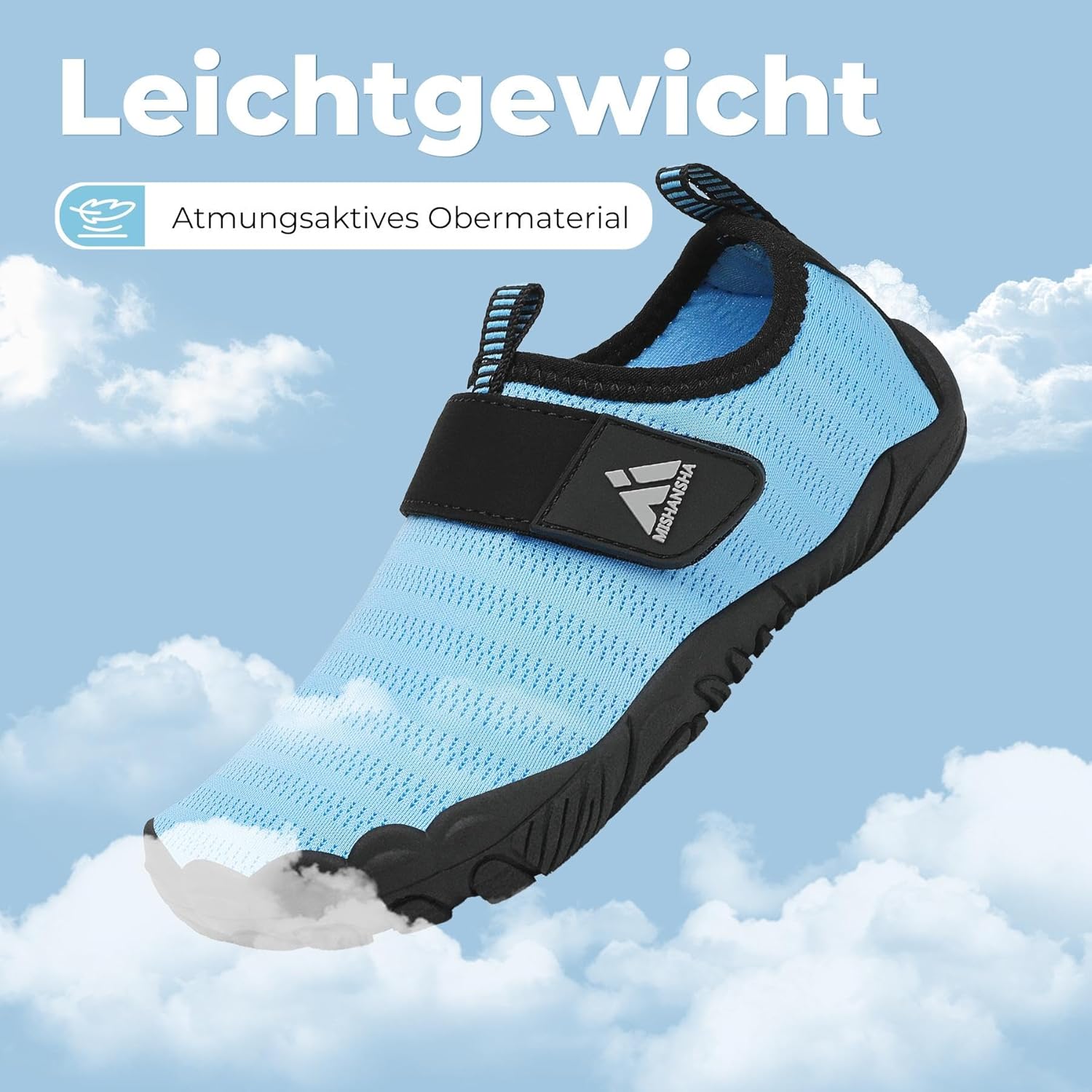 Detalle de Mishansha Chaussures Aquatiques Enfant — Séchage rapide, antidérapantes et faciles à enfiler (Taille 24–35 EU)