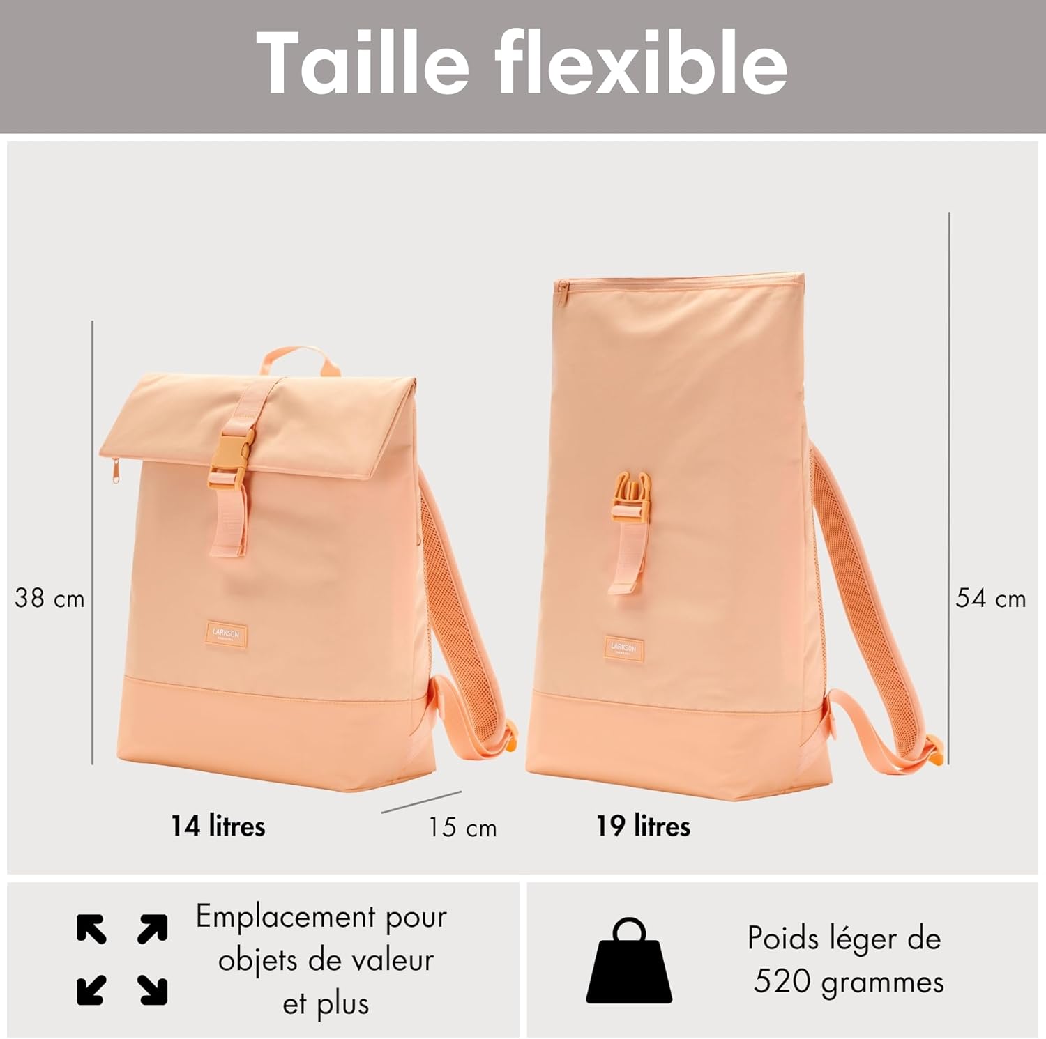 Detalle 2 de LARKSON Tammo sac à dos déperlant pour ordinateur portable jusqu’à 16 pouces