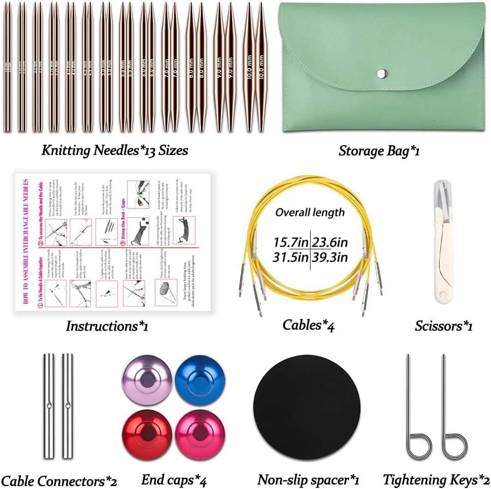 Detalle 2 de Knitiss Circular Knitting Needles Set 13 sizes