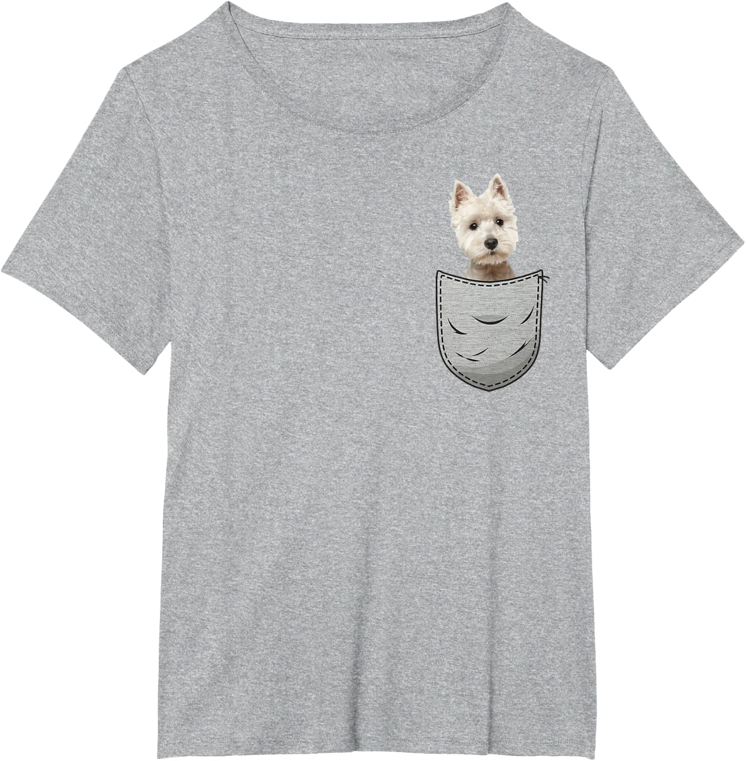 Detalle de Westie White Sac: T-Shirt motif terrier des Highlands blanc pour chien