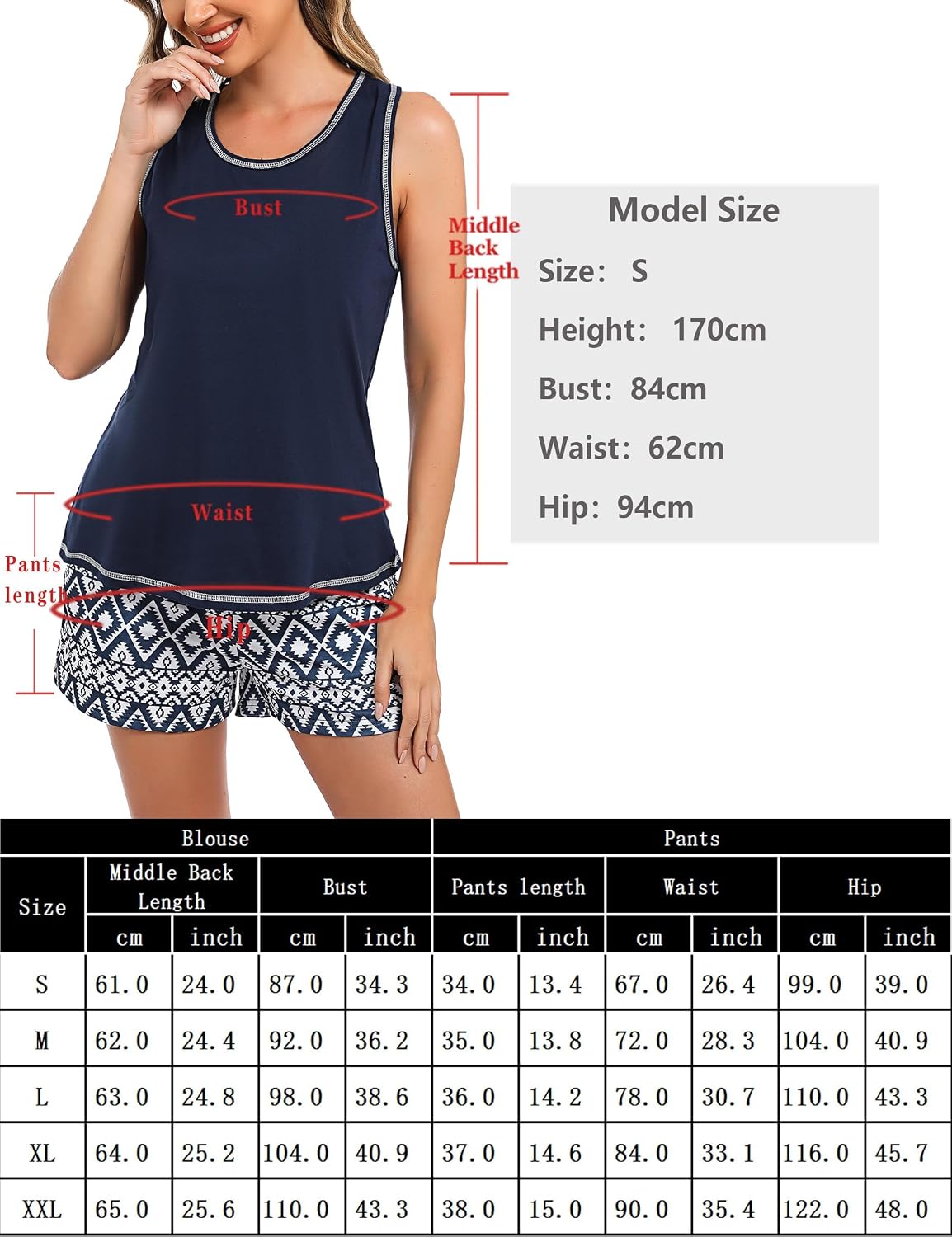Thumbnail 5 de Bresdk Pyjama Court Femme Carreaux coton