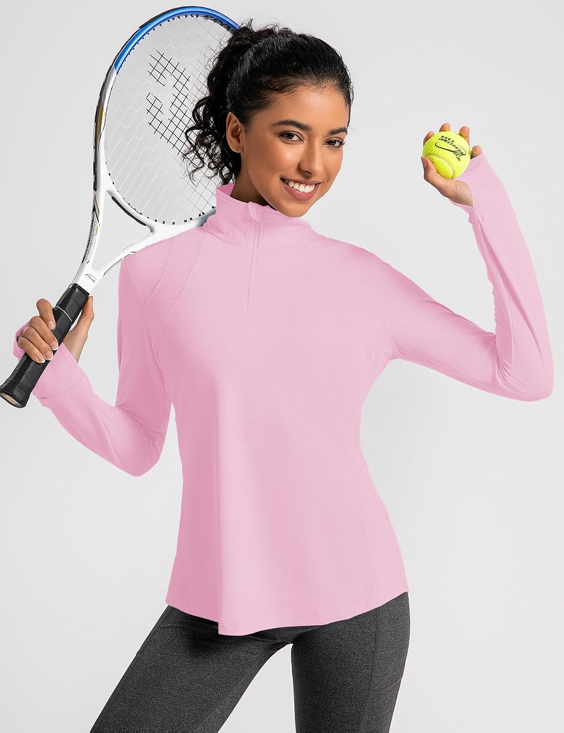 Detalle de IECCP Women’s Long Sleeve Golf Shirt (1/4 Zip) with UPF 50+ Sun Protection