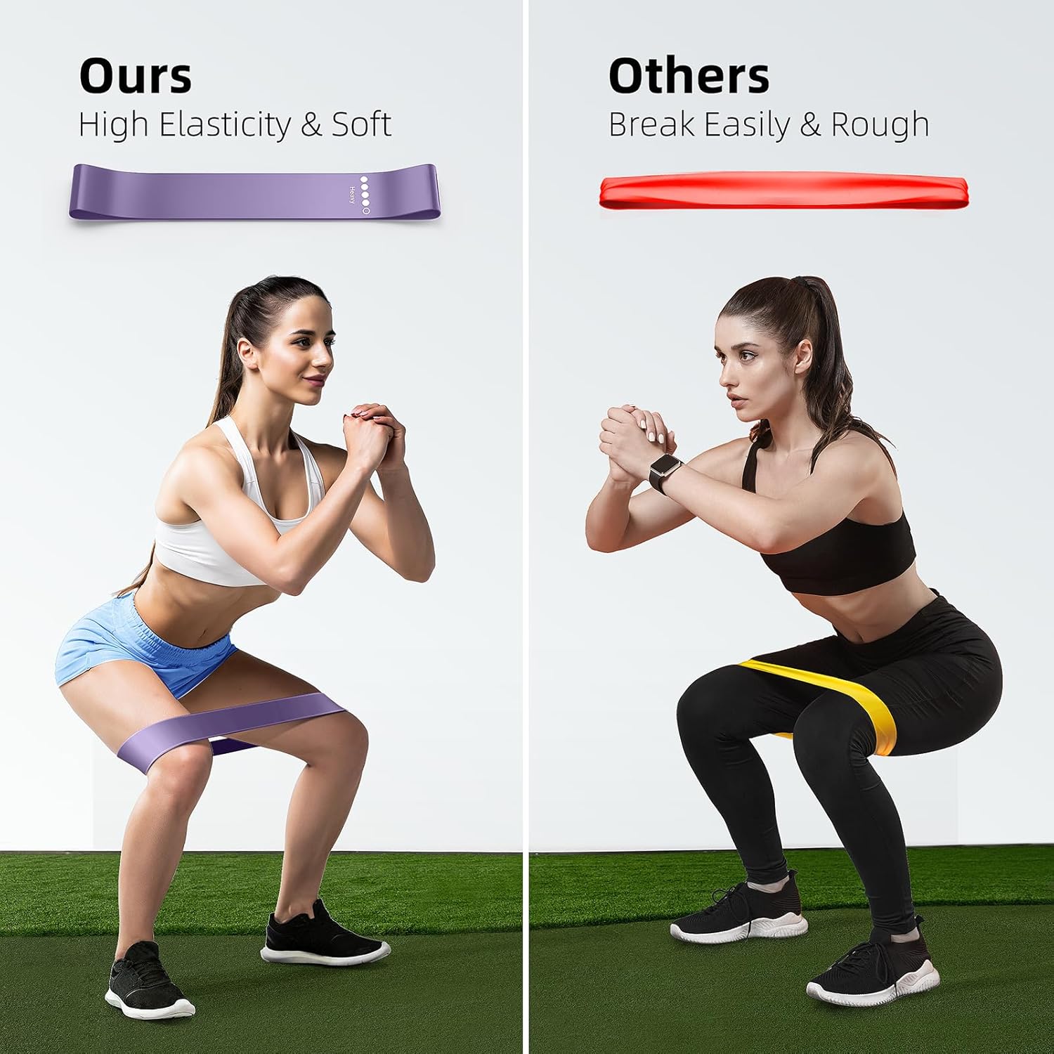 Thumbnail 3 de Resistance Bands for Working Out 5-Pack (Natural Latex Elastic Loop Bands) for Strength, Stretching & Pilates