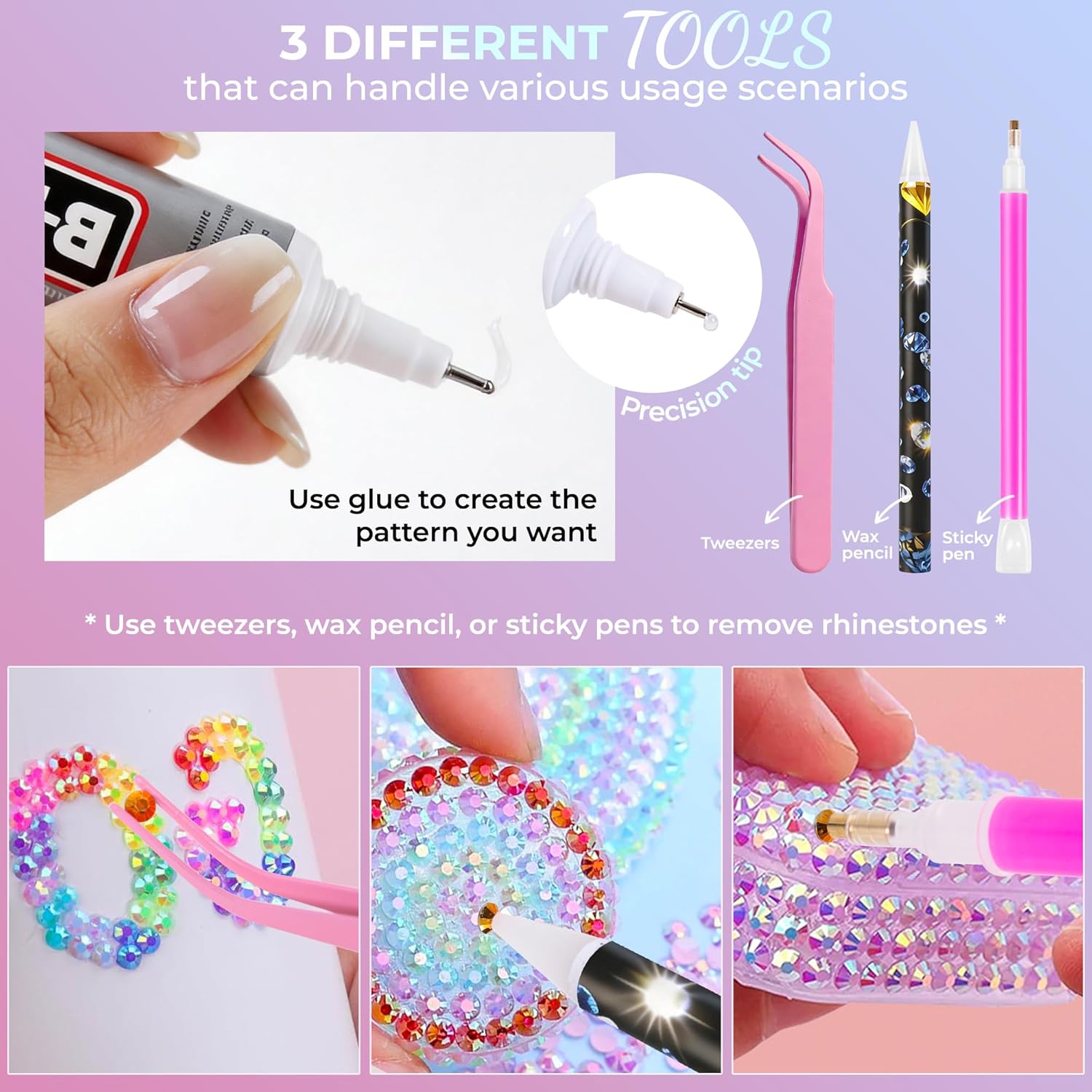 Detalle 2 de Bedazzling Kit 48000Pcs 60 Colors Resin Jelly Rhinestones — All-In-One Bedazzling Set