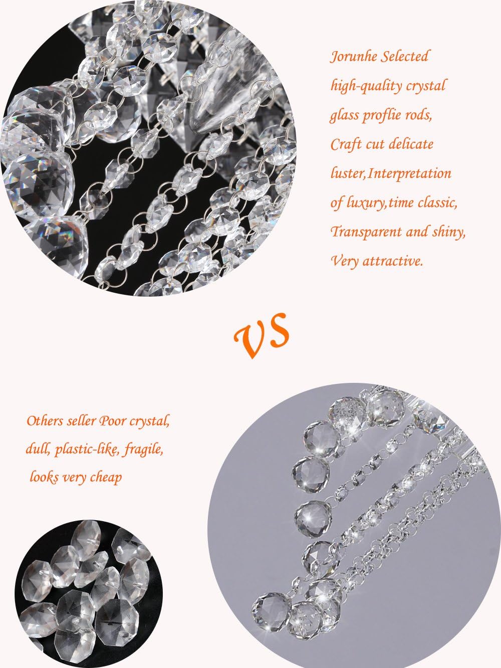 Detalle de Jorunhe Modern LED Ceiling Light Pendant Fixture Crystal Chandelier