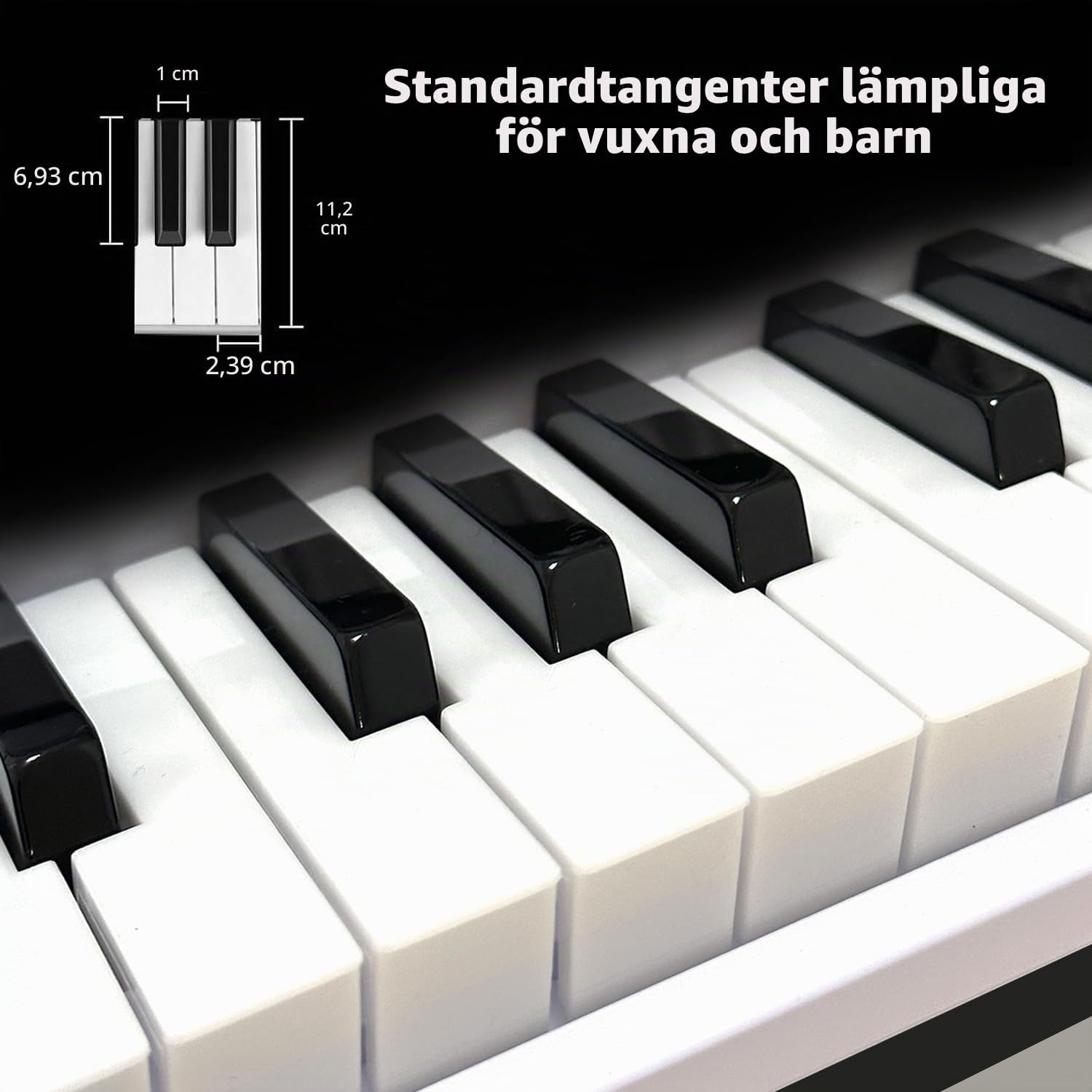 Thumbnail 6 de Funtaki FUN-6000K keyboard med 61 belysta tangenter och undervisningslägen, ljusrosa