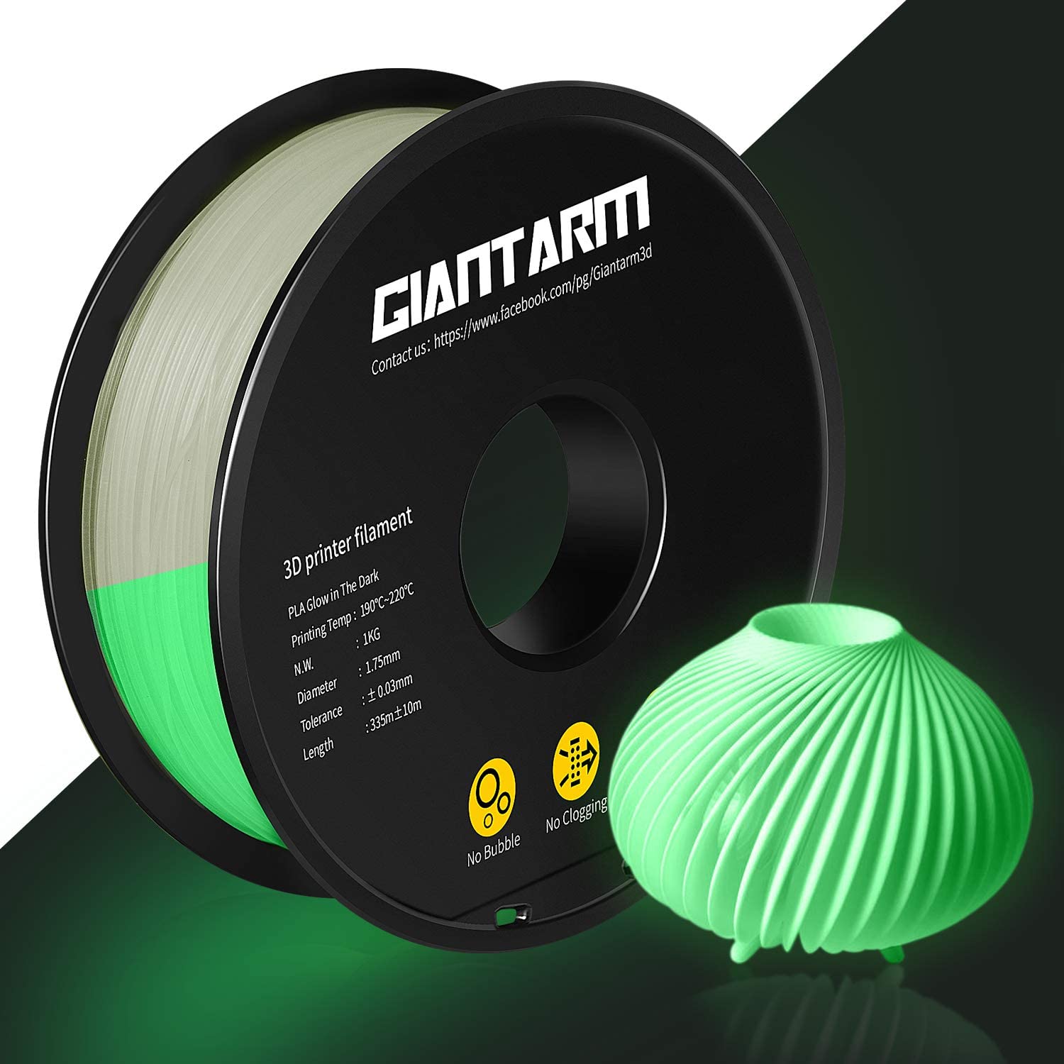 Thumbnail 6 de GIANTARM PLA Filamento 1,75 mm Verde Luminoso 🌟 1 kg