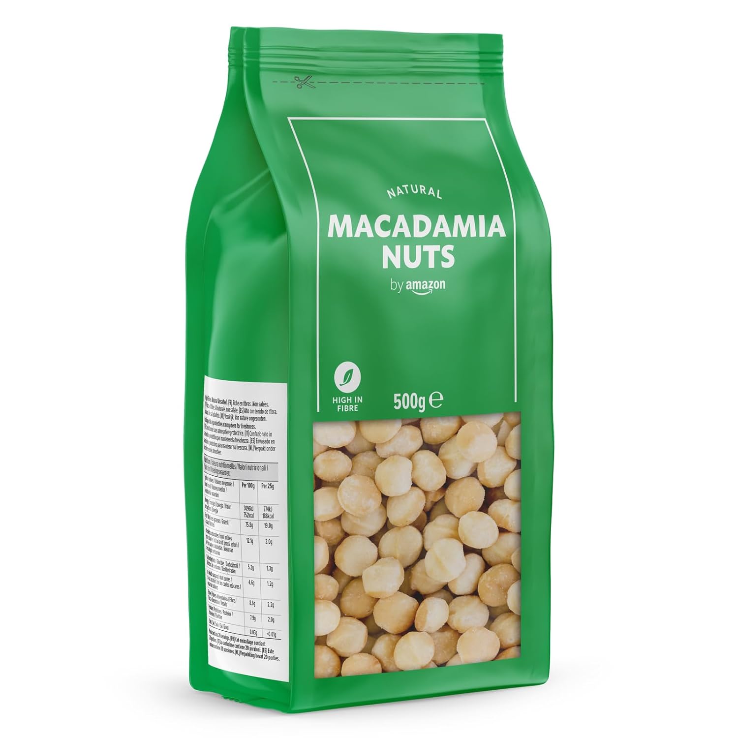 Detalle 2 de Macadamianüsse ungesalzen, 500 g – Schutzatmosphäre verpackt
