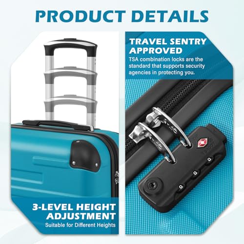Detalle 2 de COOLIFE Medium Suitcase 24 inch (67 cm) ABS Hardshell with TSA Lock