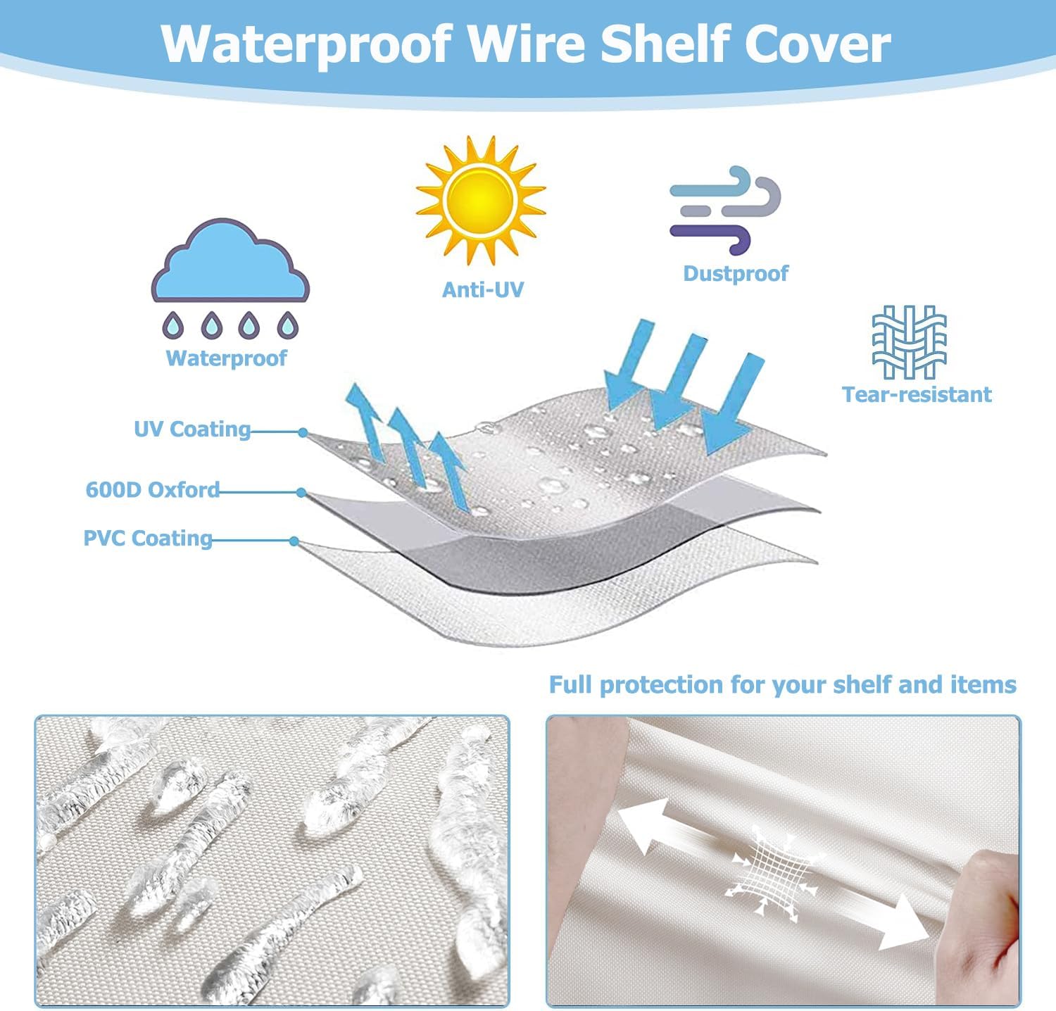 Detalle de Rileytee Wire Shelf Cover, 600D