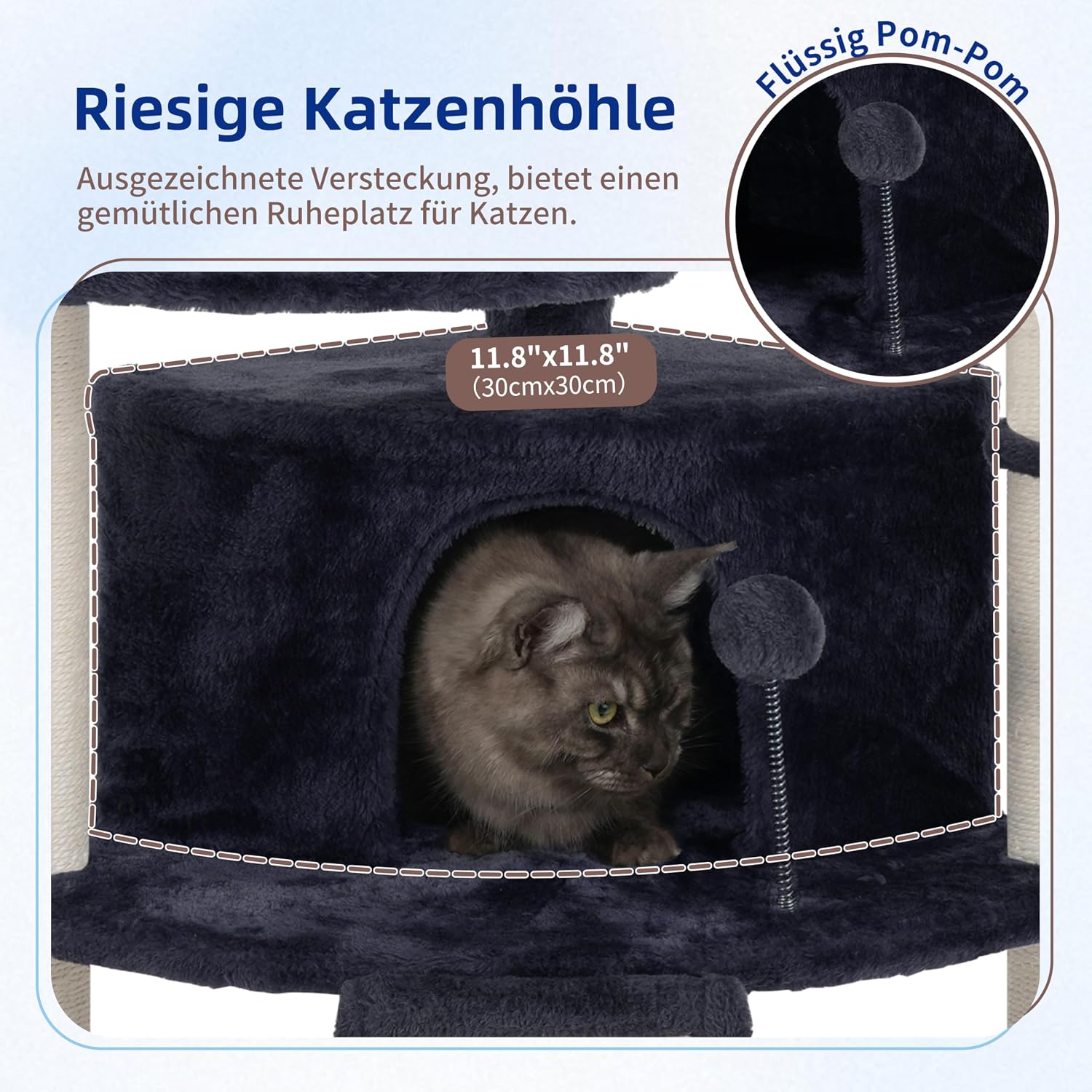 Detalle de Gitelsnour Eck-Kratzbaum: Eck-Kratzbaum für Innenbereich mit Mehrstöck-Design (Rauchgrau 025G)