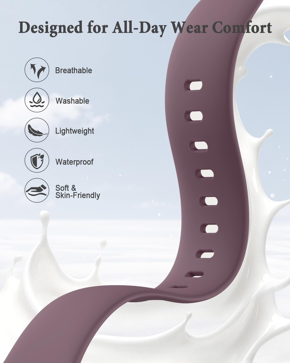 Detalle de HEARTBOOM 6-Pack Silicone Sport Bands for Apple Watch, Adjustable Multi-Color Set