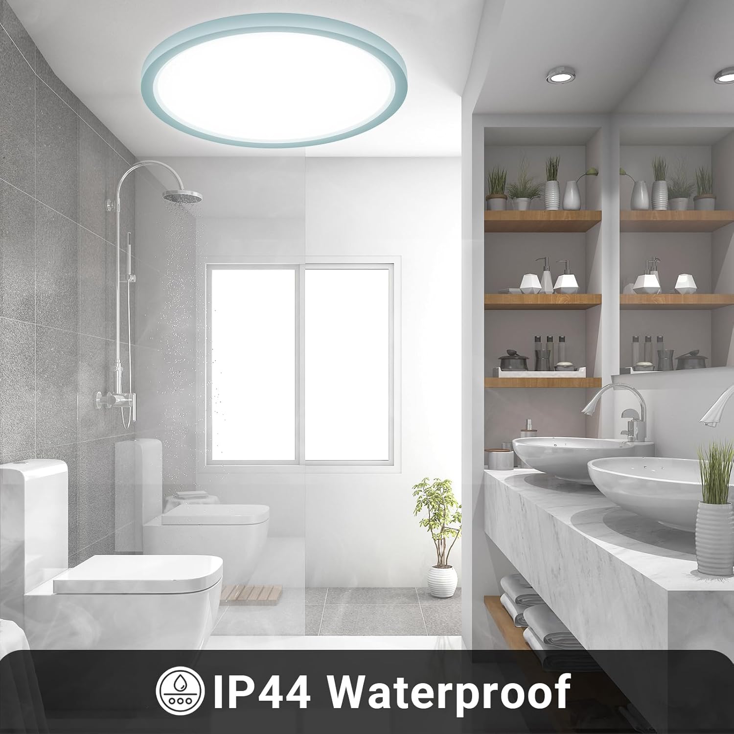 Thumbnail 6 de LQWELL LED-Deckenleuchte mit IP44 für Bad & Balkon, 18 W, 6.000 K, 1.600 lm (rund, flach)