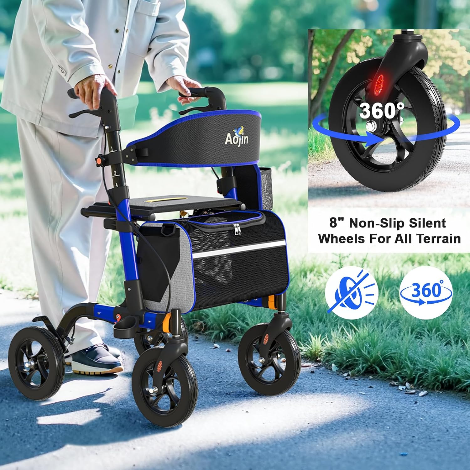 Thumbnail 4 de Walkers for Seniors Rollator Walker with Seat 350 lb 🚶