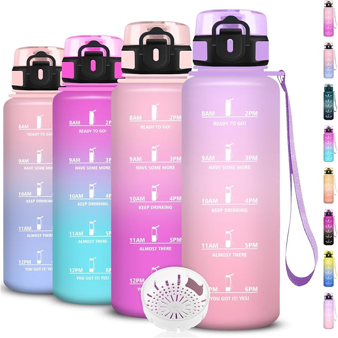 Detalle de Botella de Agua 1.5L Marca de Tiempo 🚰 Deportes y Camping