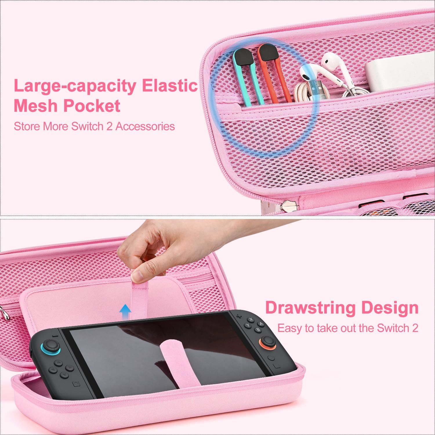 Detalle 2 de innoAura Switch 2 Carrying Case 9‑slot Pink
