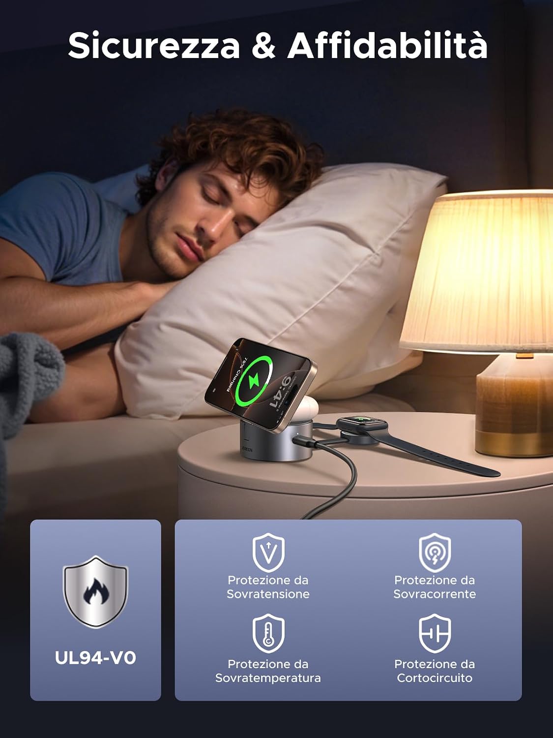 Thumbnail 6 de UGREEN MagFlow Caricatore wireless 3 in 1 15W per iPhone, Watch, AirPods