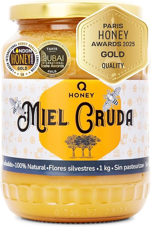 QHoney Miel Cruda 1kg Premio de Oro Paris 2025🍯