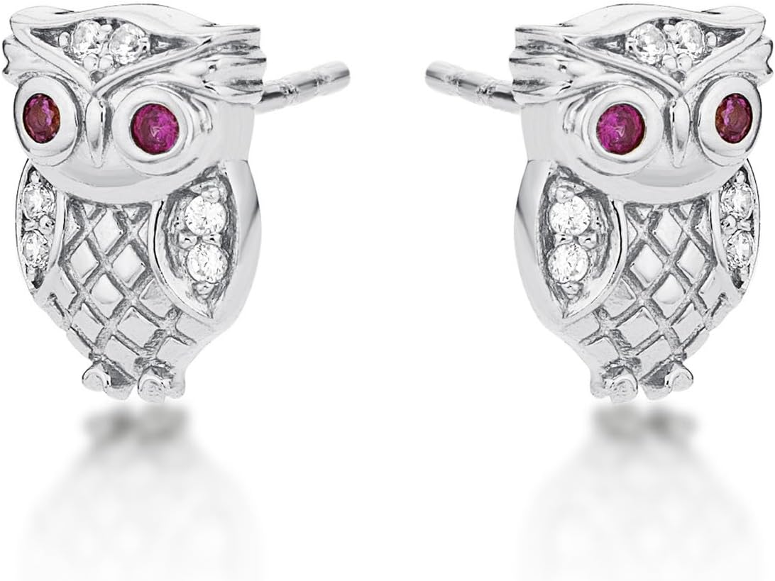 Detalle 2 de Diamond Treats Piccoli orecchini a forma di gufo in argento 925 con zirconi