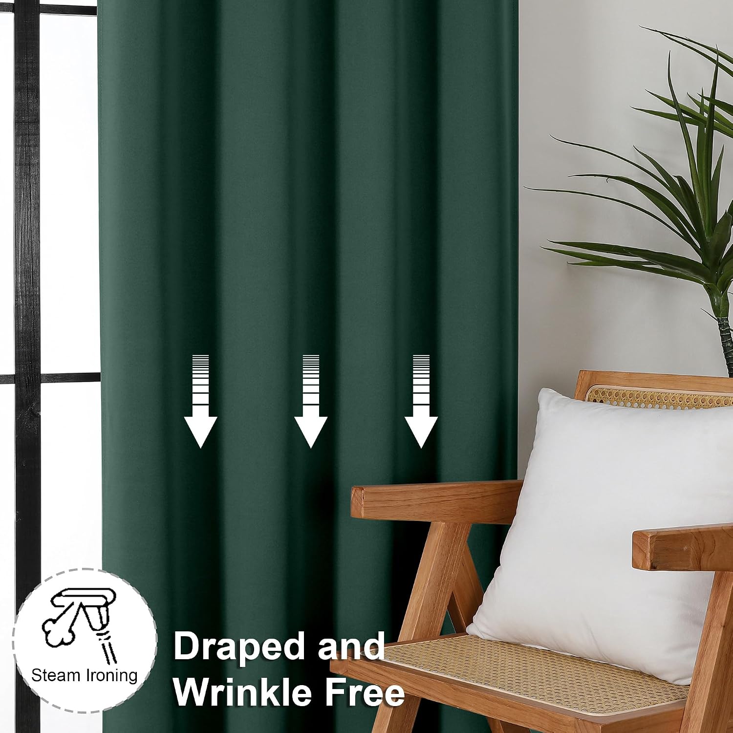 Thumbnail 6 de Simplebrand Ava SESMWGRP4063SET2EVG Blackout Curtains, 2 Panels, 40 x 63 Inches