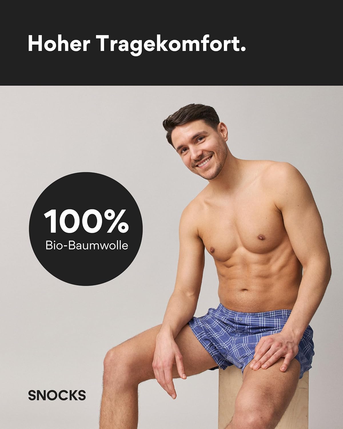 Thumbnail 5 de Snocks American Boxershorts Herren Bio-Baumwolle 3er-Pack