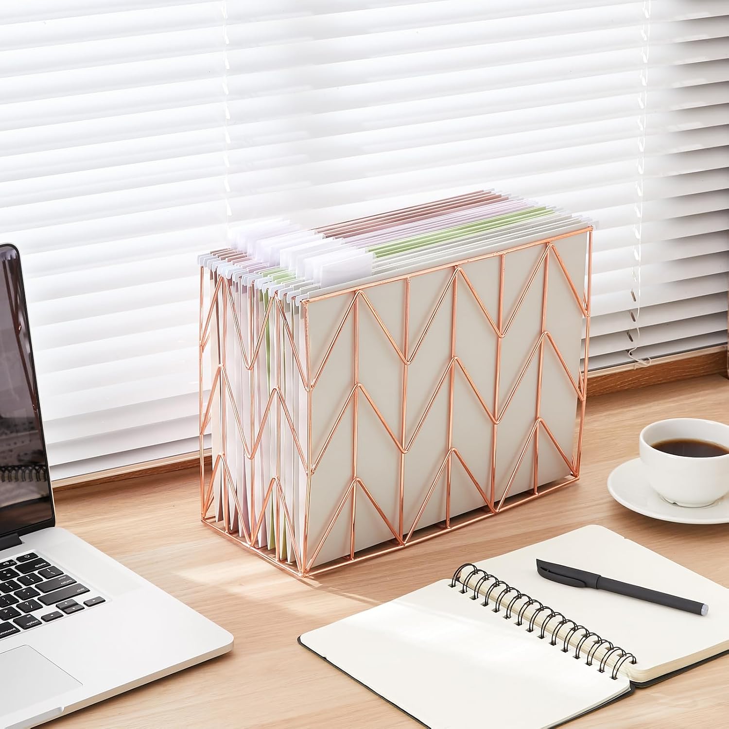 Thumbnail 5 de Fei Bi Metal Hanging File Organizer, Rose Gold