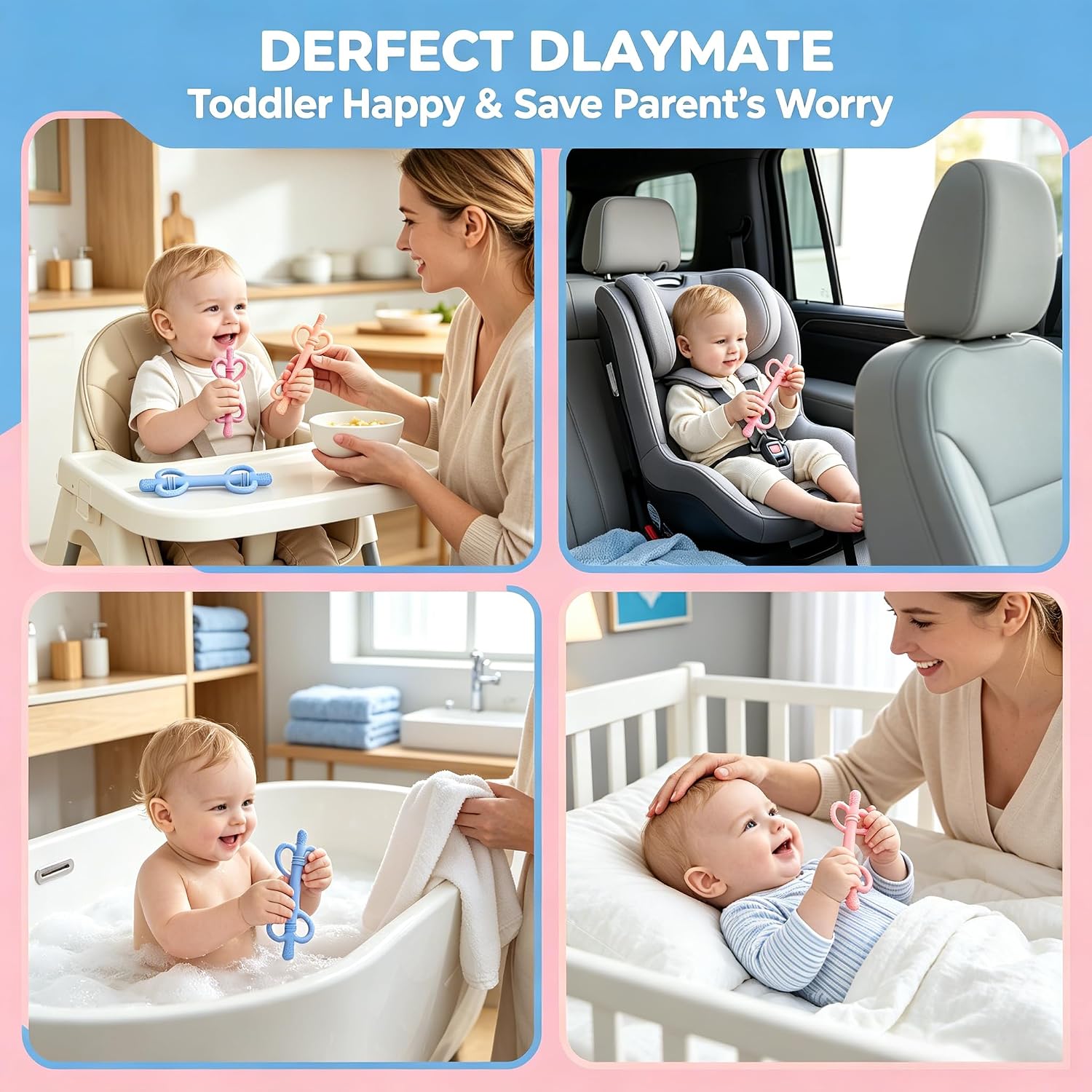 Detalle 1 de MACLUD Silicone Teething Tubes, 3-Pack