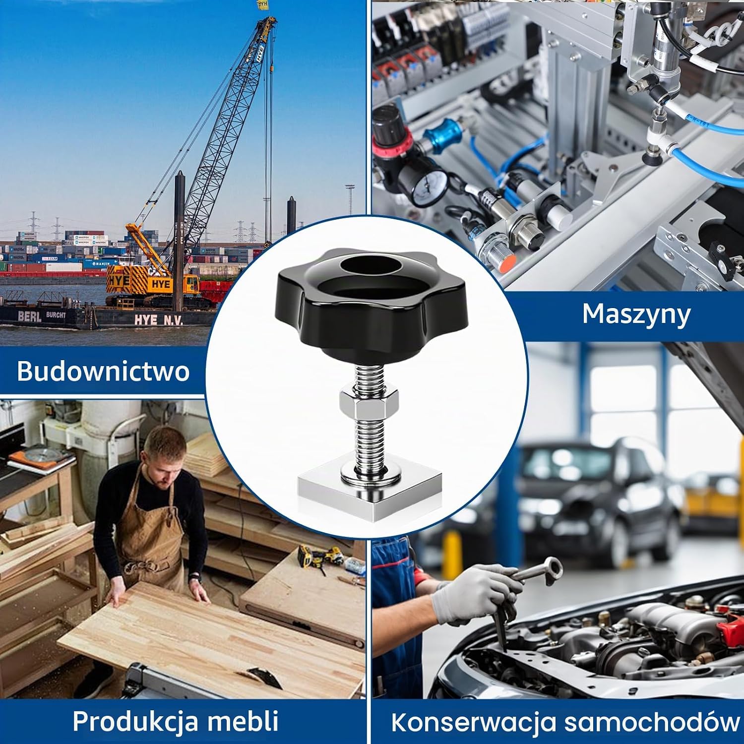 Detalle 2 de UESDU śruby z rowkiem T M8, 6 sztuk ze stali nierdzewnej, gwint 30 mm