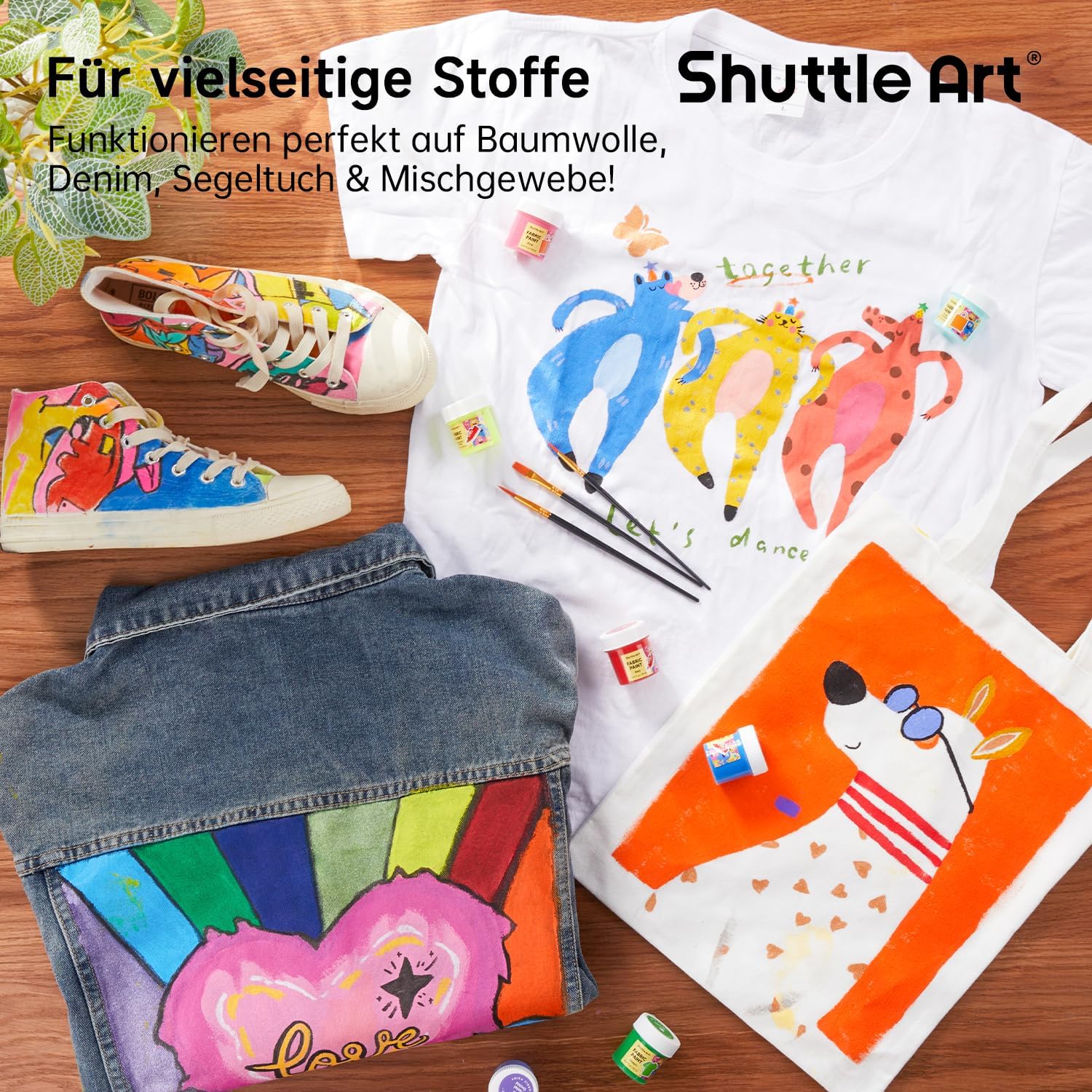 Thumbnail 2 de Shuttle Art Textilfarben 18 Farben Set 🎨