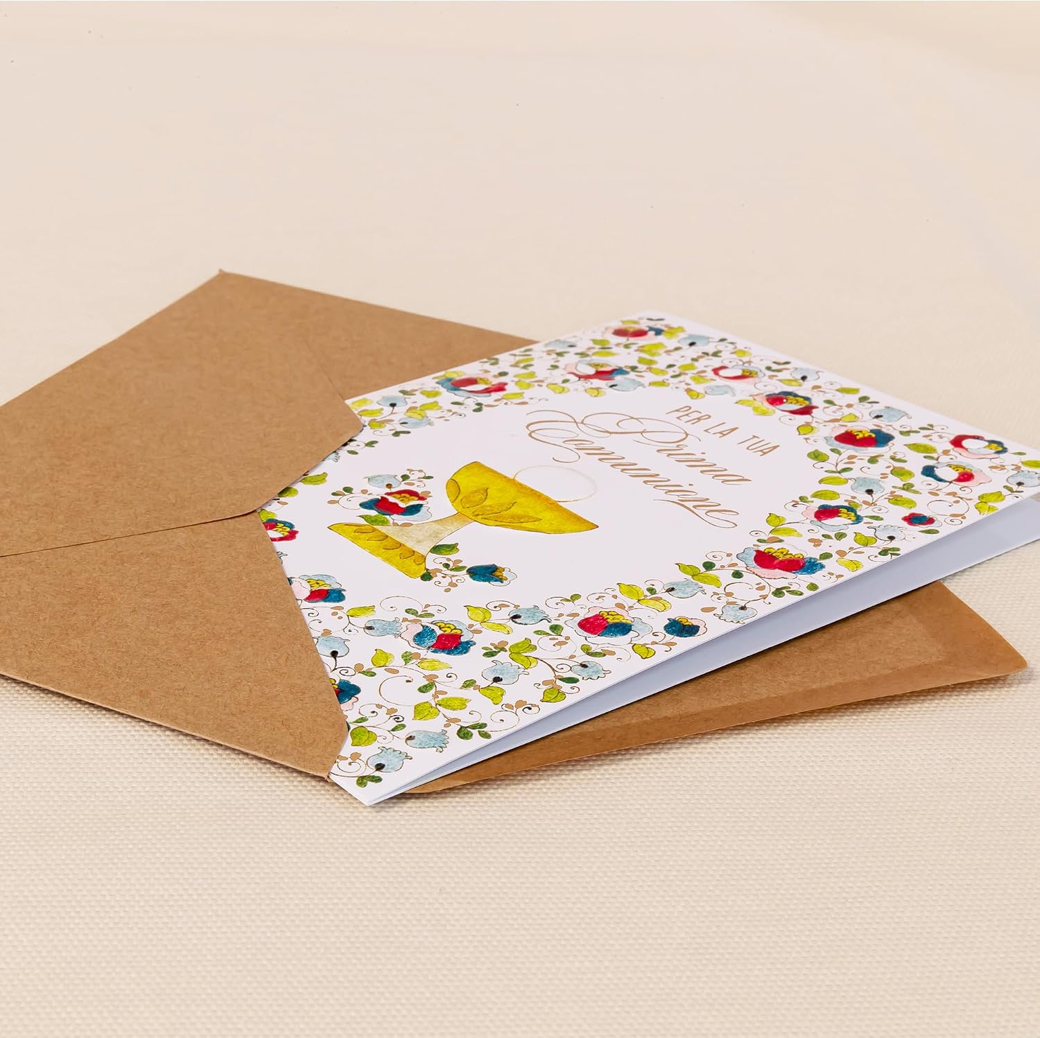Detalle de ARKRAFT biglietto auguri comunione con semi piantabili 17 x 12 cm (SC11)