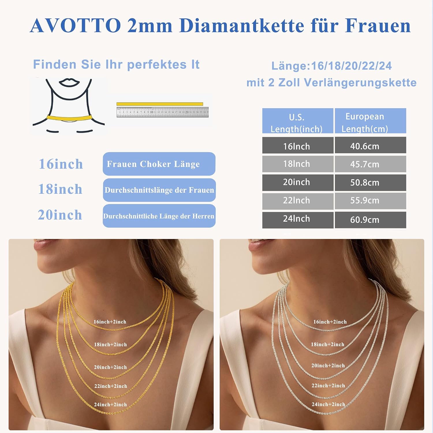 Thumbnail 4 de Avotto S925 2 mm Halskette