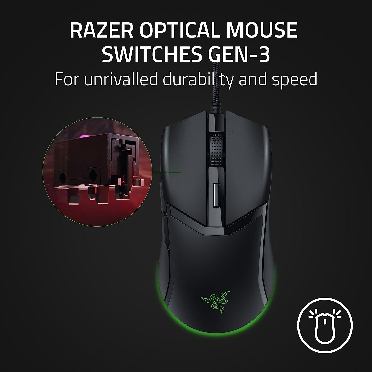 Detalle de Razer Cobra 有線ゲーミングマウス 58g・8500 DPIセンサー・Chromaライティング