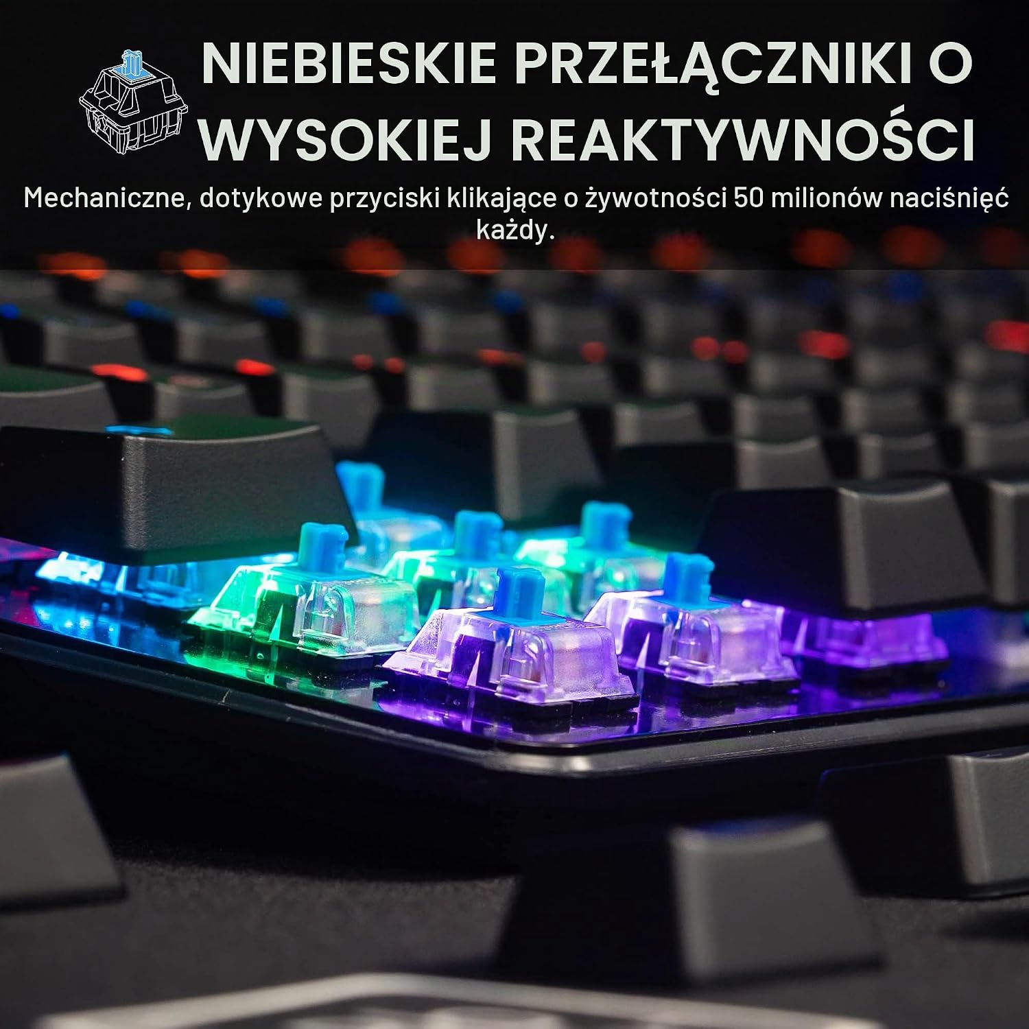Detalle 2 de THE G-LAB Keyz Carbon V3 klawiatura mechaniczna QWERTZ Blue Switches