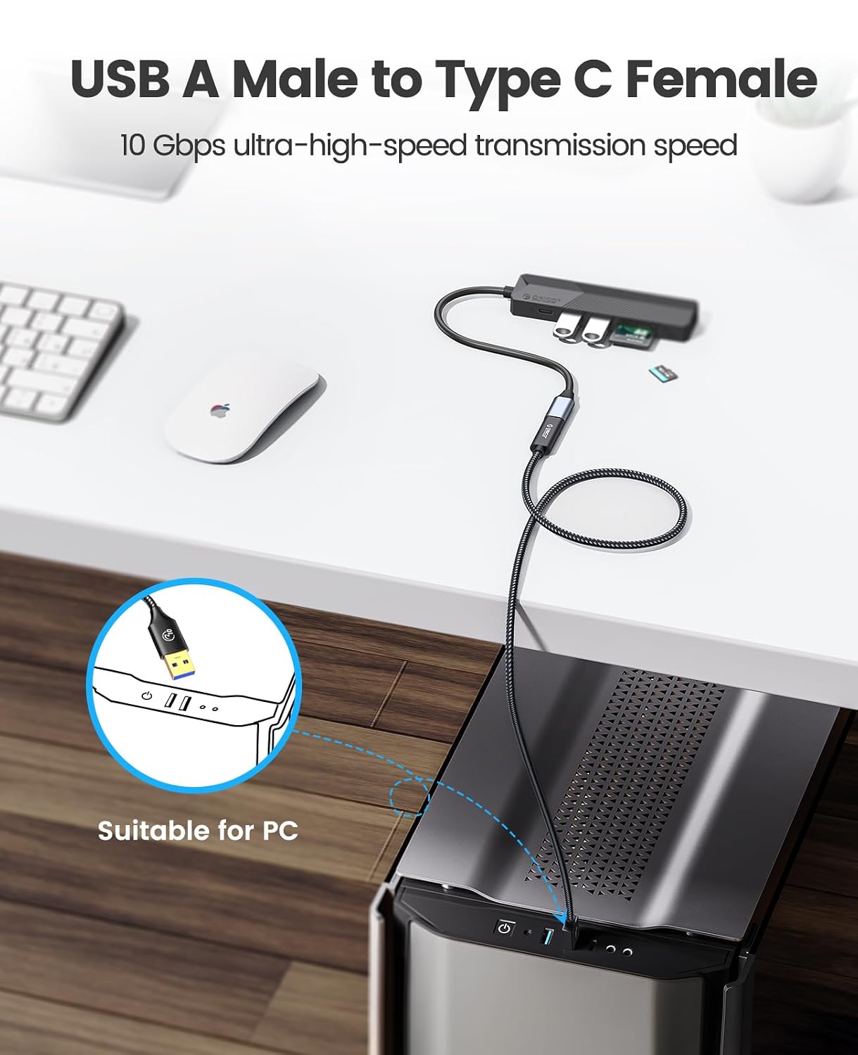 Thumbnail 3 de ORICO USB‑C Buchse auf USB‑A Stecker (USB 3.2 Gen 2) Adapterkabel mit bis zu 10 Gbps – 1 m
