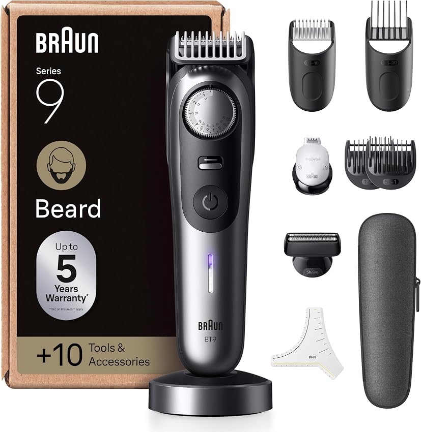 Detalle de Braun Recortadora Profesional Series 9 BT9440 ✂️ 180 Minutos Autonomía