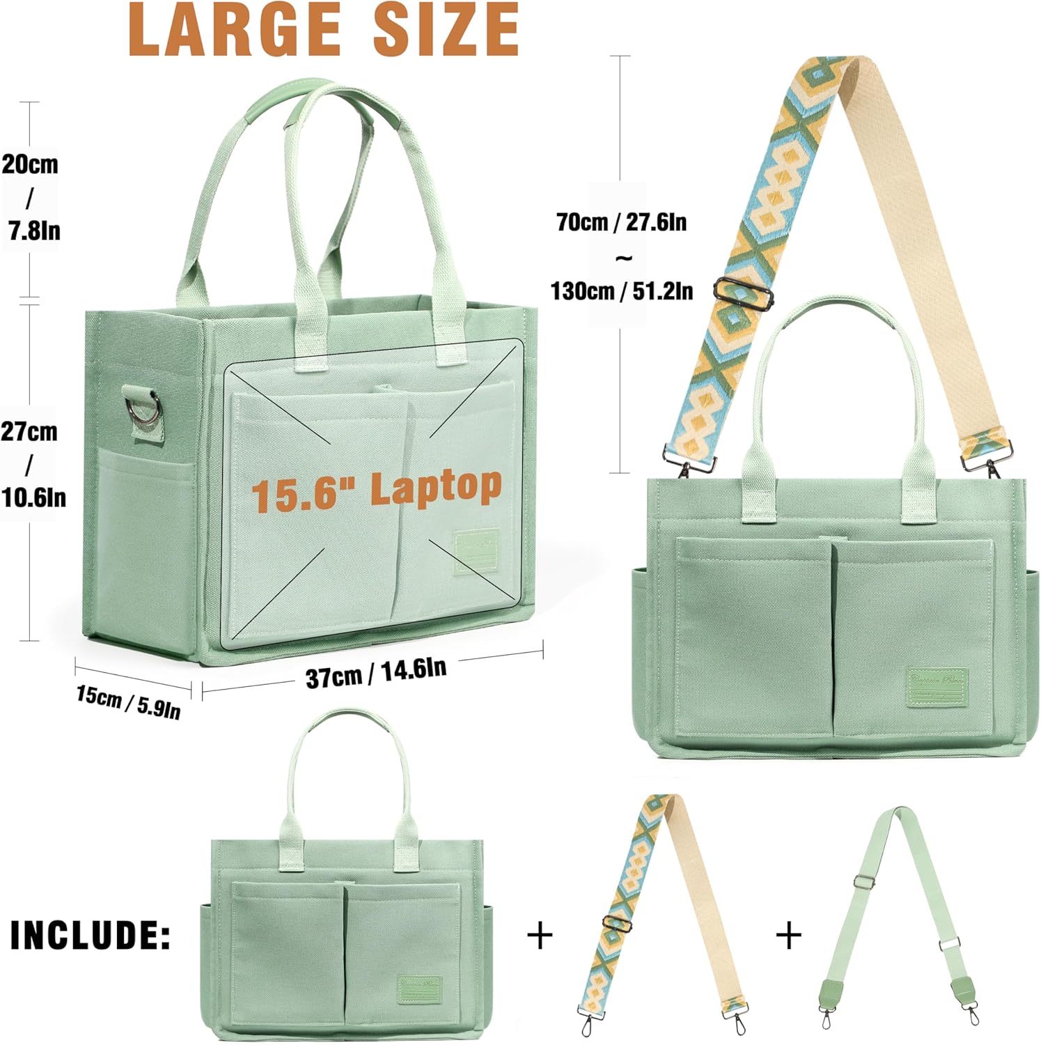 Detalle de Captain Blues Canvas Tote Bag large capacity
