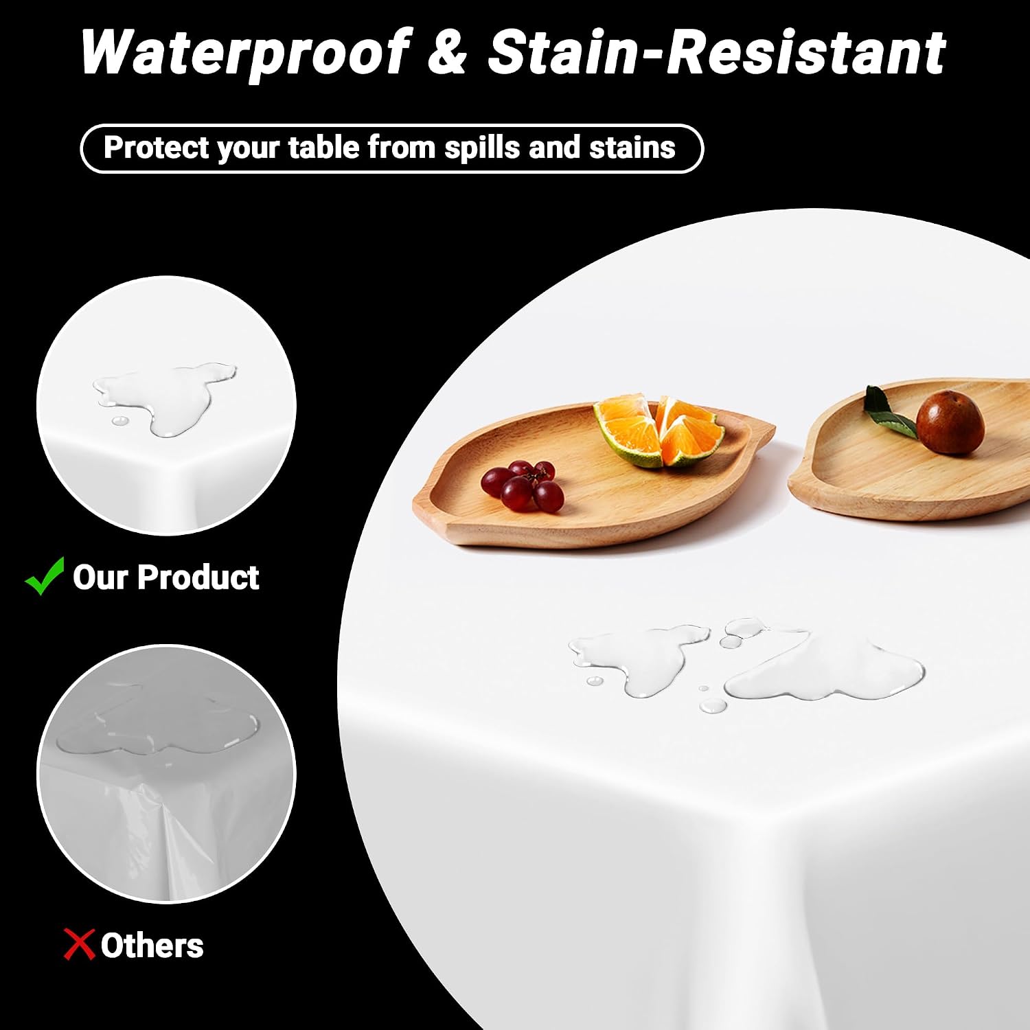 Thumbnail 2 de 4 Packs White Plastic Tablecloth 54 x 108