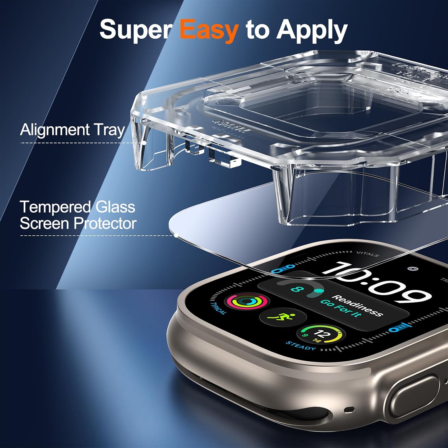 Detalle 1 de UniqueMe Apple Watch Ultra/Ultra 2 49MM Tempered Glass Screen Protector, 4-Pack