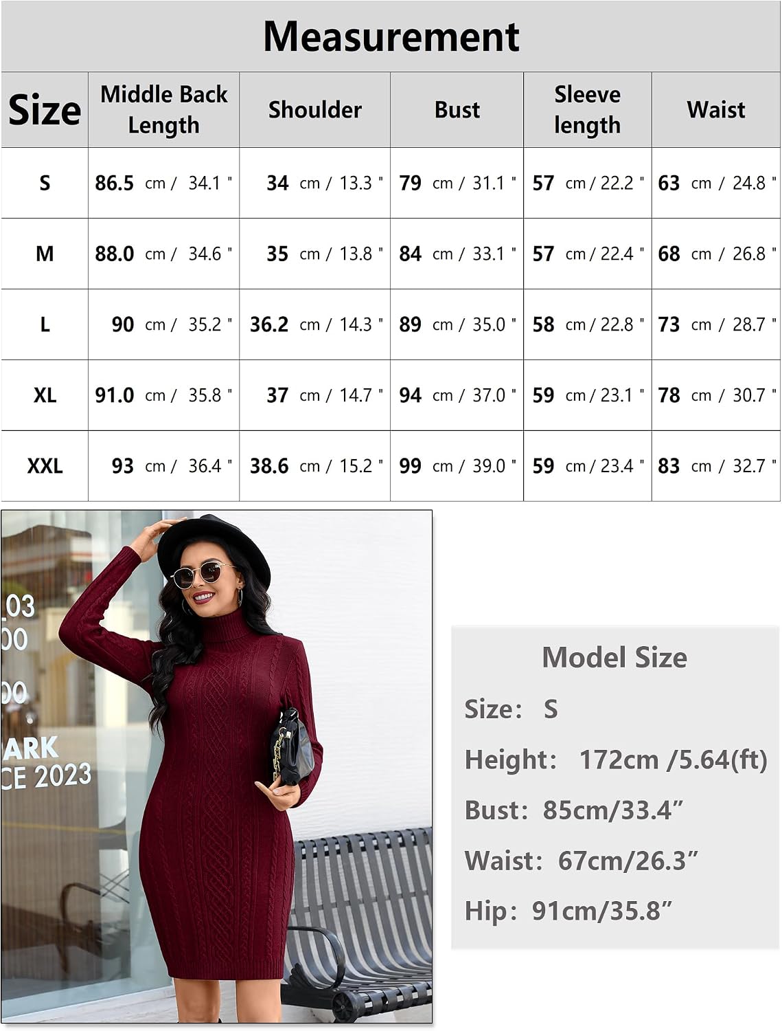 Thumbnail 5 de Aottori Robe Pull Femme Hiver Col Roulé