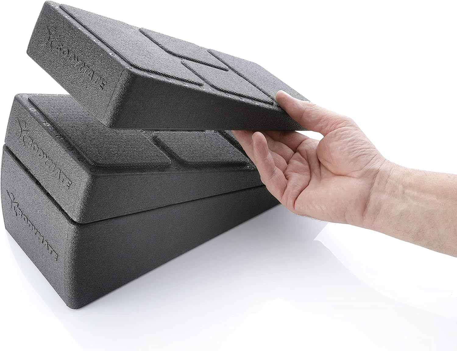 Thumbnail 1 de Lot de 3 planches d’étirement pour mollets BODYMATE (cales inclinées 9° et 18°, slant board)