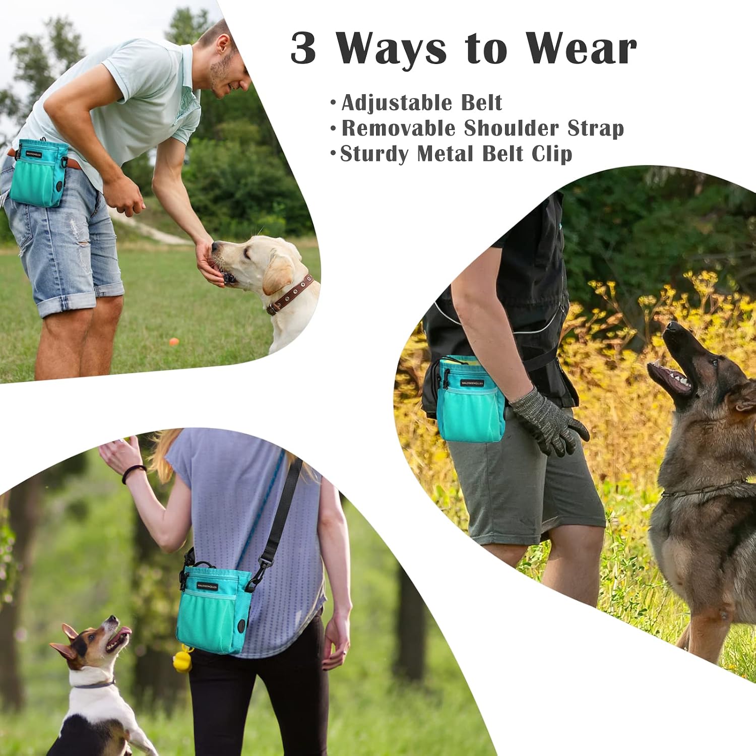 Thumbnail 6 de Waldseemüller Dog Treat Pouch: Multi-pocket Walking Bag in Light Green