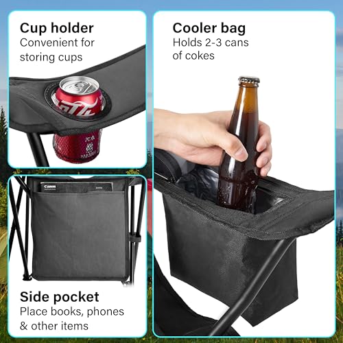 Thumbnail 3 de Vivo Technologies Set of 2 Folding Camping Chairs with Built-in Cooler Bags